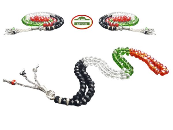Palestine Flag Misbaha 99ct prayer beads Palestinian beads - Image 2