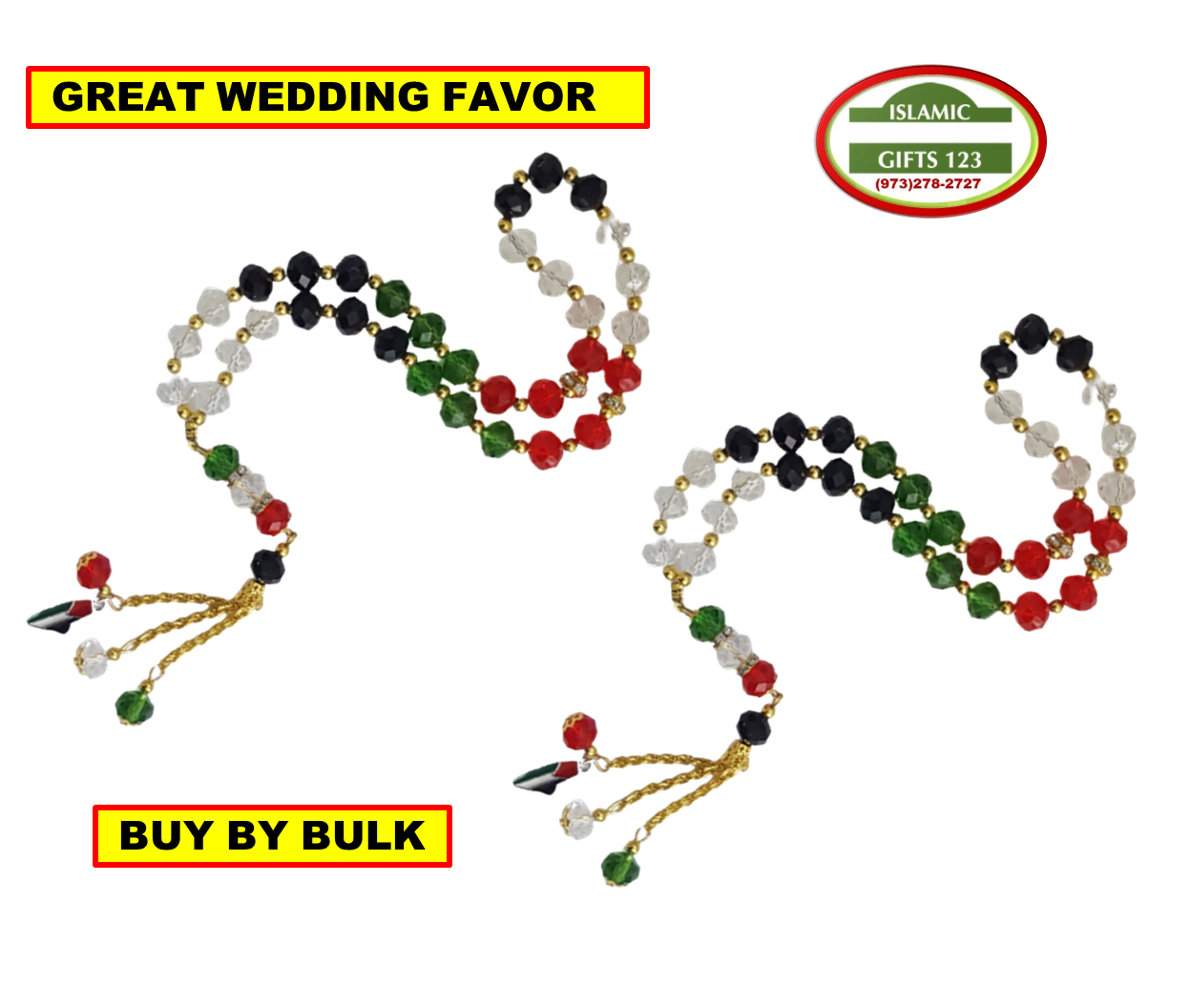 Palestine crystal  Misbha Beads with MAP Palestinian Flag - Image 5