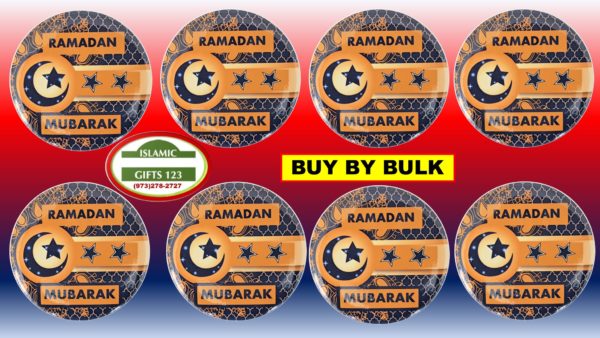Ramadan Mubarak Blue Button Pins - Image 2
