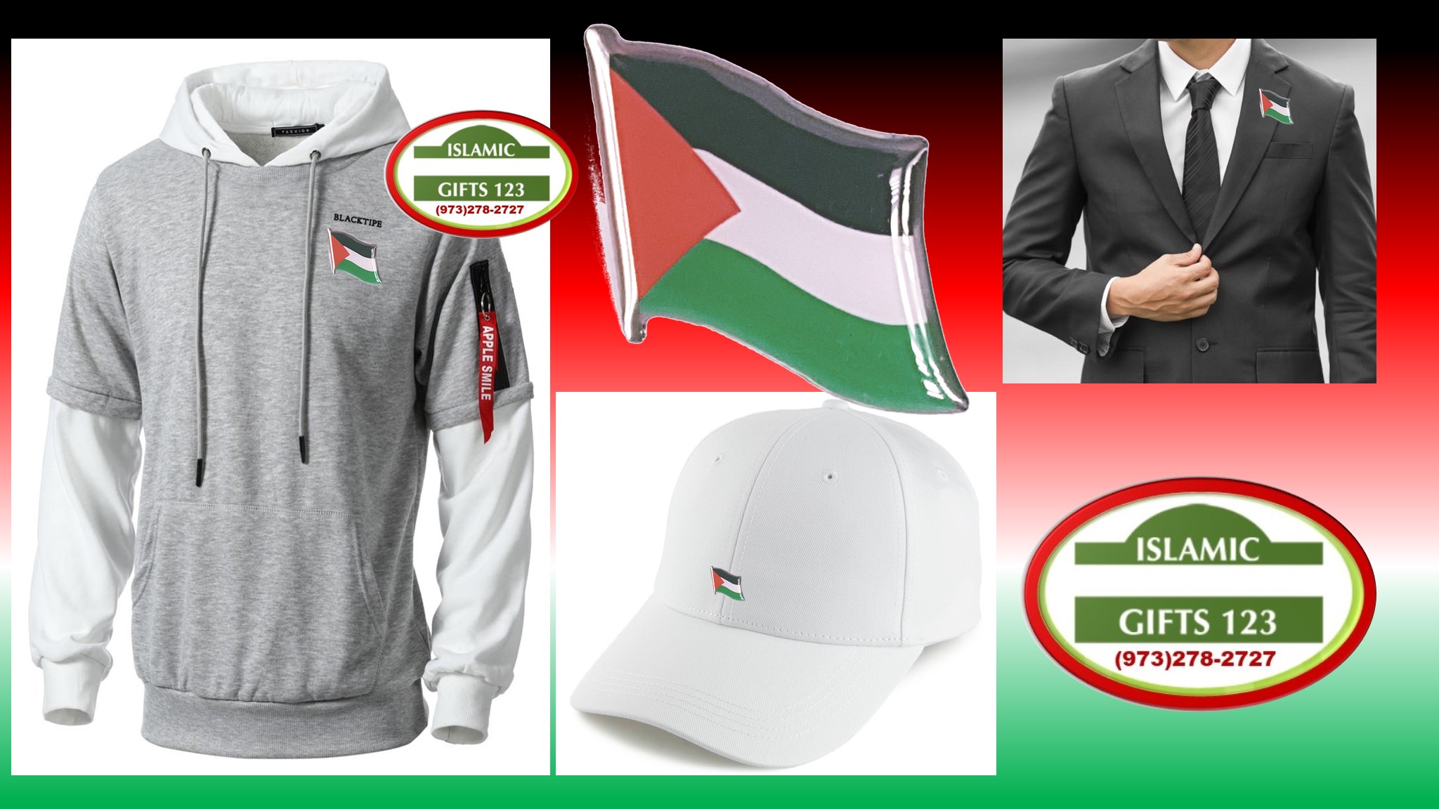 Palestine Flag Lapel Pins RECTANGLE Palestinian Pins - Image 3