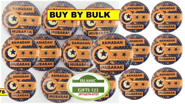 Ramadan Mubarak Blue Button Pins - Image 3