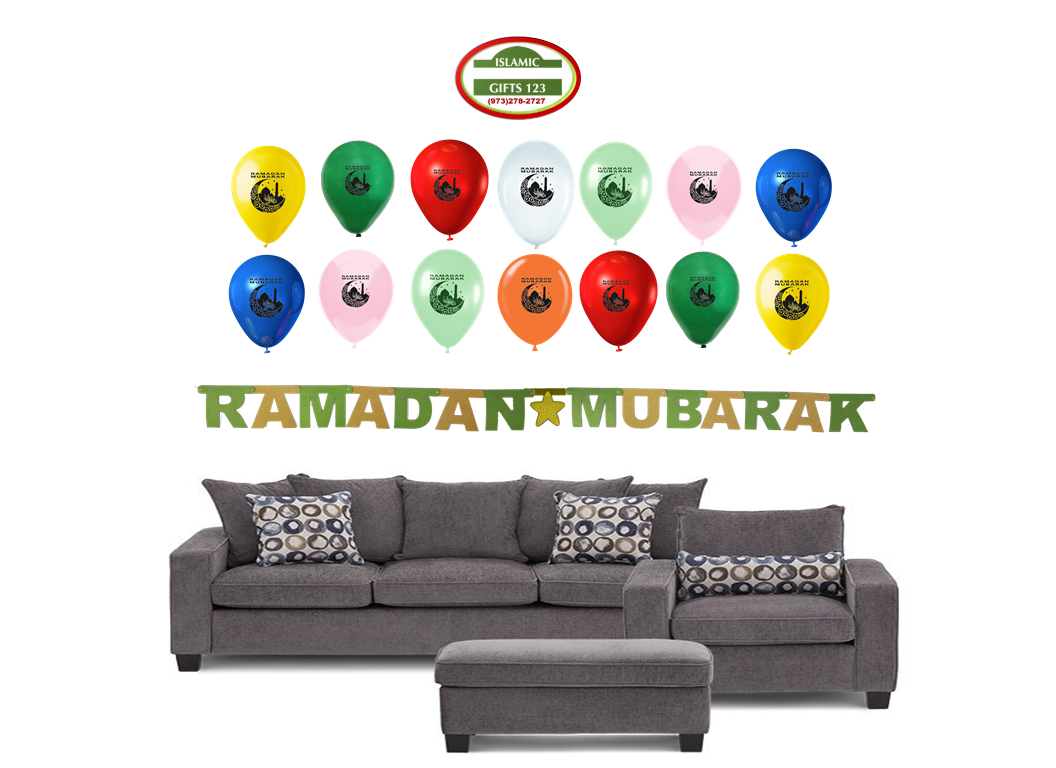 Ramadan Decor 21 PCS Banner+balloons Value pack
