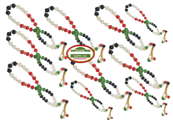 Palestinian Flag Crystal Misbaha - 33ct Large 10mm Prayer Beads - Image 5