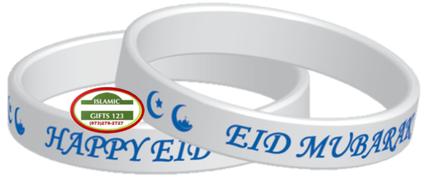 Happy EID Mubarak wristbands WHITE - Image 4