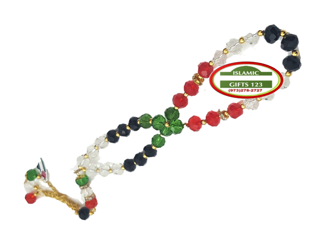 Palestine crystal  Misbha Beads with MAP Palestinian Flag - Image 2