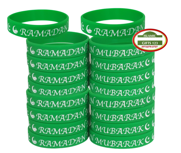 Ramadan Mubarak Green Wristbands Favors