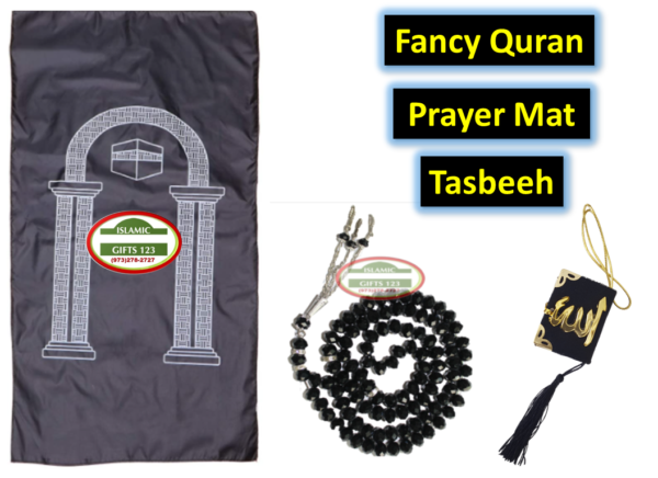 Crystal Tasbeeh, Fancy Quran, and Prayer Mat – 3-Piece Gift Set FQ3 - Image 3
