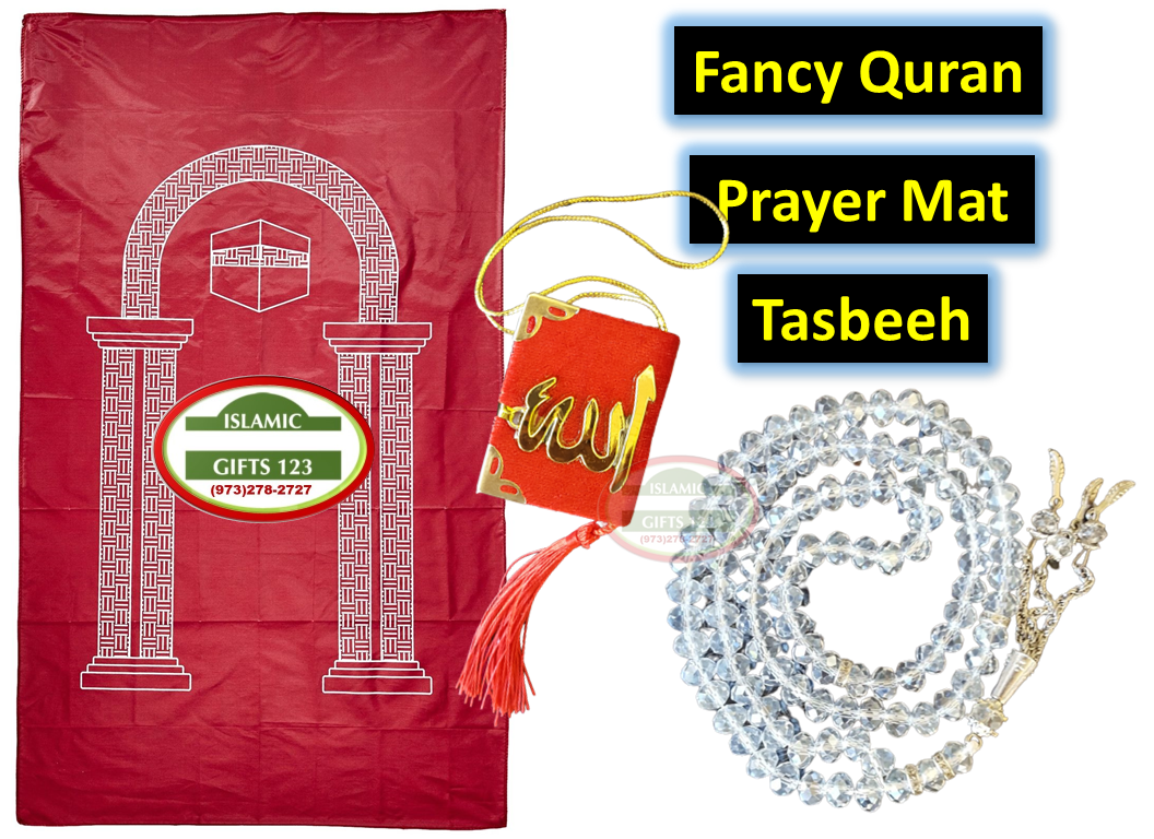 Crystal Tasbeeh, Fancy Quran, and Prayer Mat – 3-Piece Gift Set FQ3 - Image 5