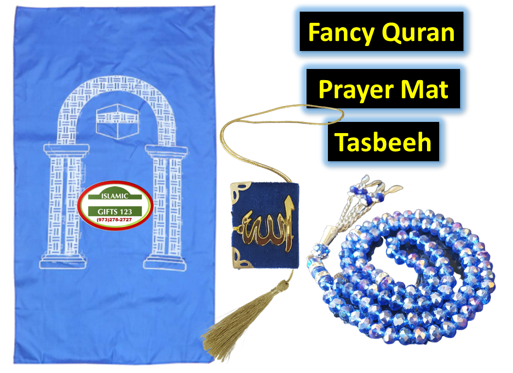 Crystal Tasbeeh, Fancy Quran, and Prayer Mat – 3-Piece Gift Set FQ3 - Image 4