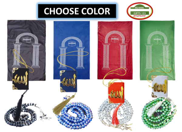 Crystal Tasbeeh, Fancy Quran, and Prayer Mat – 3-Piece Gift Set FQ3 - Image 2