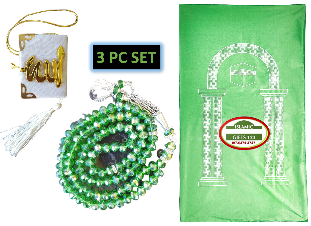 Crystal Tasbeeh, Fancy Quran, and Prayer Mat – 3-Piece Gift Set FQ3 - Image 7