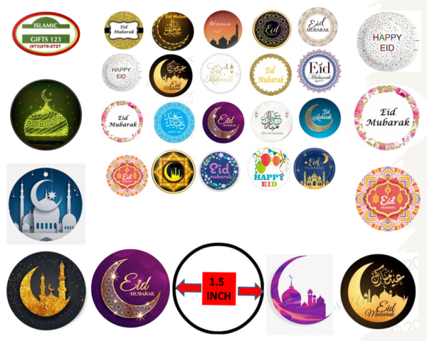 Eid Stickers 1.5 Inch Eid Mubarak Favor FREE SHIPPING - Image 4