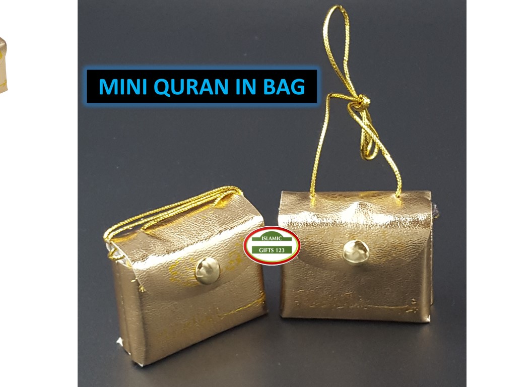Mini Quran in Gold Bag Hanger - Elegant Wedding Favor - Image 3