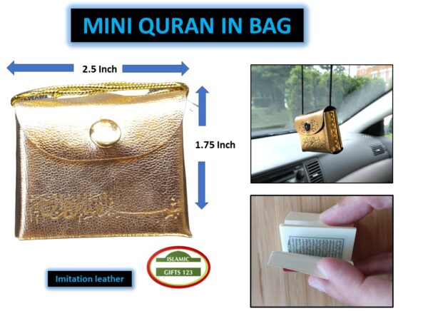 Mini Quran in Gold Bag Hanger - Elegant Wedding Favor - Image 4
