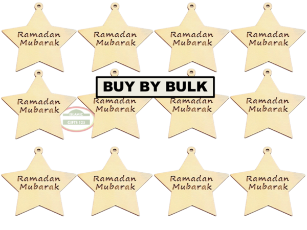 Ramadan Mubarak Stars Wooden Cutout - Festive Ramadan Decor - Image 5